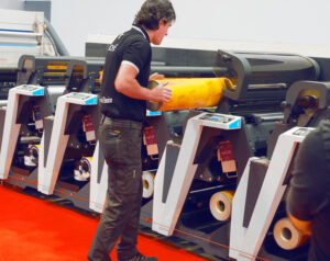 Flexo-sleeveuitwisseling op Xflex-X7 